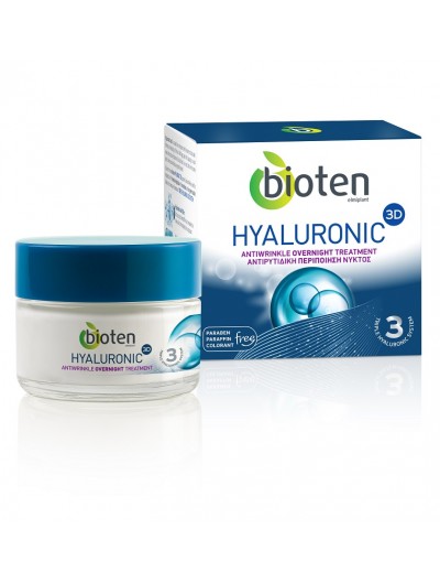 Bioten Hyaloronic Aντιρυτιδική Κρέμα Νύχτας  3d 50ml