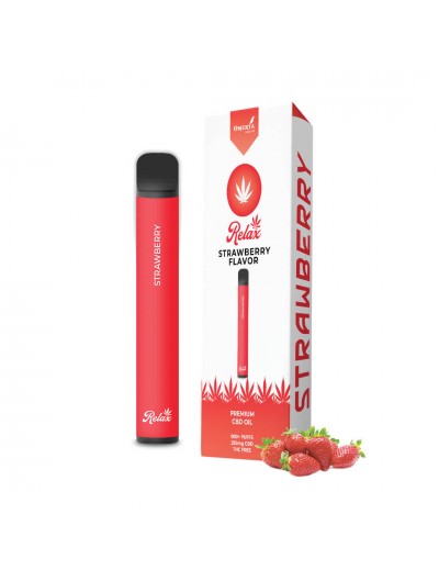 Ηλεκτρονικό Τσιγάρο Μιας Χρήσης - Relax CBD Disposable Pen Strawberry - 250mg